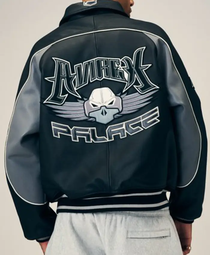 Buy Avirex x Palace Skateboards Leather Zip-up Varsity Jacket On Sale