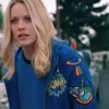 Buy Cara Theobold Jo Blue Hooded Patches Zomboat Jacket Front
