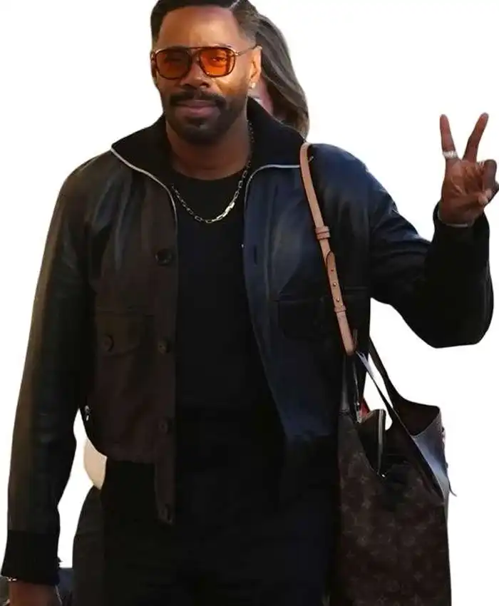 Buy Colman Domingo Jimmy Kimmel Live! Black Leather Bomber Jacket