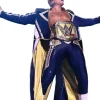 Buy Crown Jewel Cody Rhodes Blue & White Military Coat Front