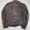 Buy Dolce and Gabbana Grey Eroded Sun Studded Denim Jacket On Sale