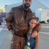 Buy Drake Karol G Show 2026 Brown Leather Jacket On Sale