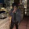 Buy ERD FW23 PradaBagShawty Workwear Grey Cotton Jacket Front