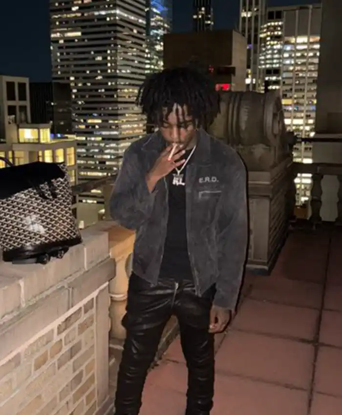 Buy ERD FW23 PradaBagShawty Workwear Grey Cotton Jacket Front