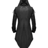 Buy Halloween Finalgang Vintage Hooded Black Leather Coat For Men and Women