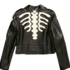 Halloween Skeleton Biker Leather Jacket