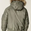 Buy Hollister PU Fur Trim Olive and Black Zip-Up Bomber Jacket For Sale