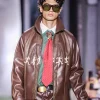 Buy KidSuper x McDonald’s SS27 Running Guys Brown Leather Jacket On Sale