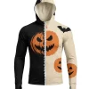 Buy Men's Halloween Sun Print Multicolor Hooded Jacket On Sale