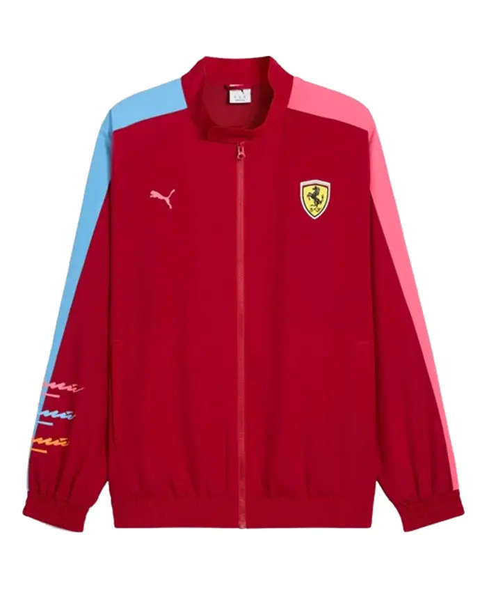 Buy Men’s Scuderia Ferrari x Puma Special Edition Miami T7 Red Jacket On Sale