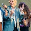 Buy Newport Folk Festival 2026 Brandi Carlile Blue Floral Jacquard Blazer Front