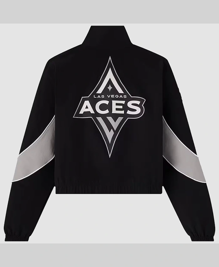 Buy OVO x WNBA Team Las Vegas Aces Black and Grey Fleece Track Jacket
