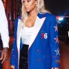 Buy Savannah James NBA Philadelphia 76ers Double-Breasted Blue Blazer Front