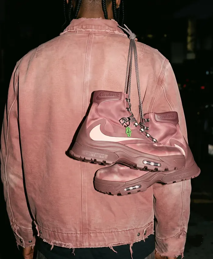 CJ x Carhartt x Nike Pink America Denim Jacket Back