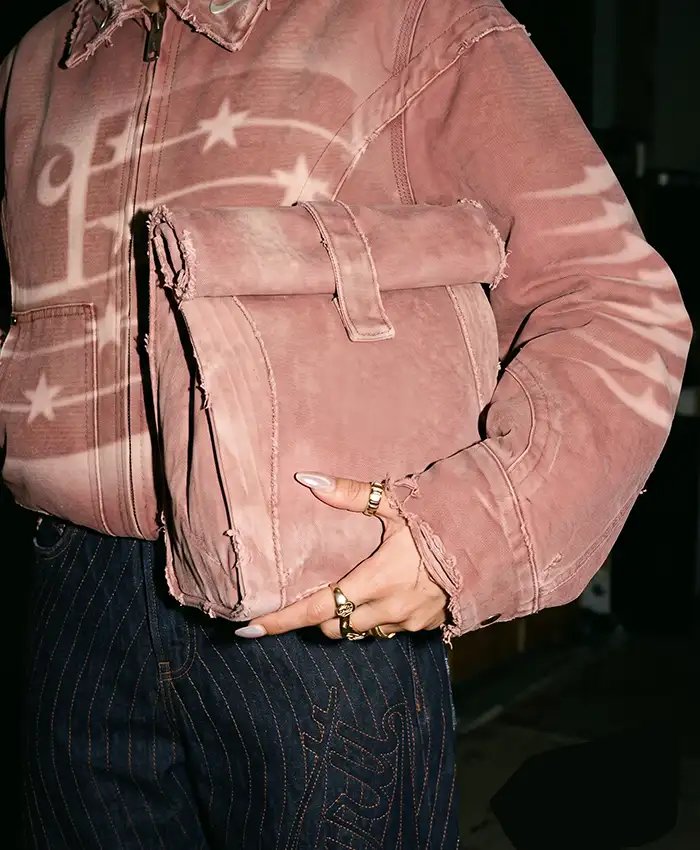 CJ x Carhartt x Nike Pink America Denim Jacket Front