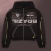 CJ x Nike Brazil Black Bomber Hooded Jacket Front