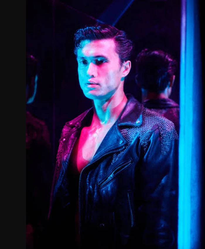 Charles Melton Movie Her Private Hell 2026 Private K Black Leather Biker Jacket