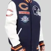 Chicago Bears Navy Blue Varsity Jacket Side