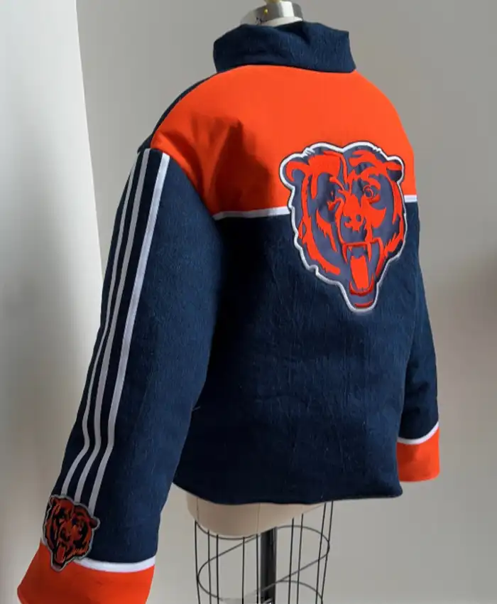 Chicago Bears Orange and Navy Zip-up Jacket For Sale