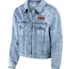 Chicago Bears x Erin Andrews Full-Snap Denim Jacket Front