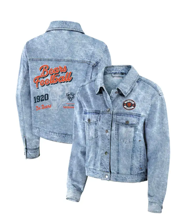 Chicago Bears x Erin Andrews Full-Snap Denim Jacket