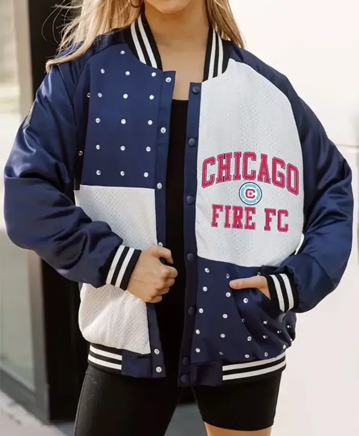 Chicago Fire FC Rhinestone Bomber Jacket