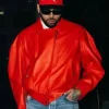 Paris Style 2026 Chris Brown Red Leather Jacket For Men and Women