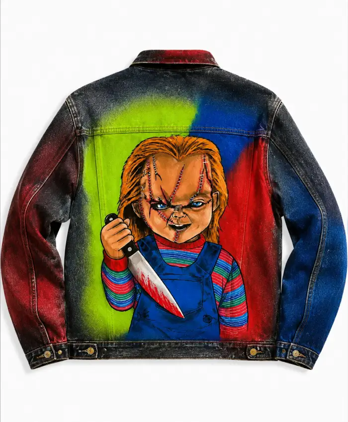 Buy Chucky Hand Painted Horror Style Denim Jacket Sale For Men and Women