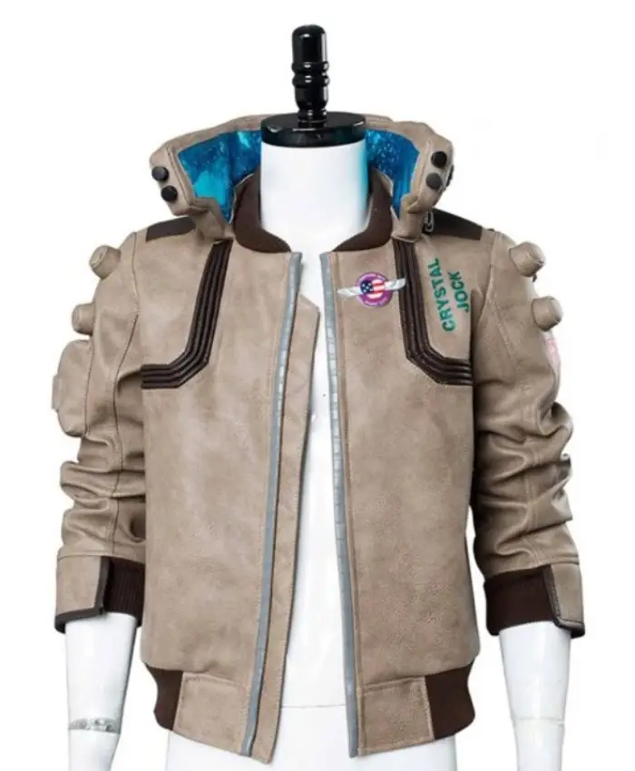 Cyberpunk 2077 Samurai Gaming Bomber Leather Jacket For Sale