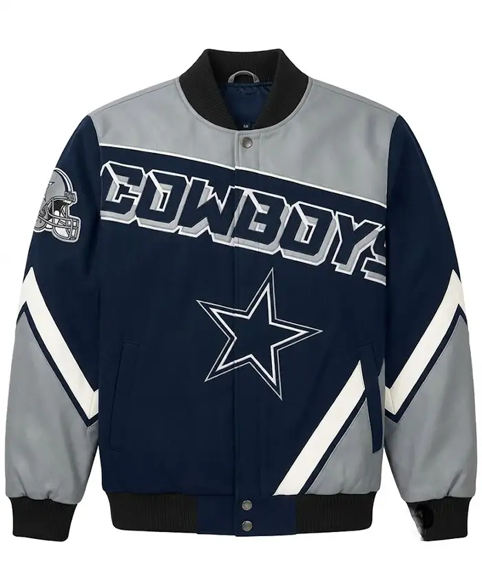 Dallas Cowboys G-III Navy Racing Full-Snap Jacket