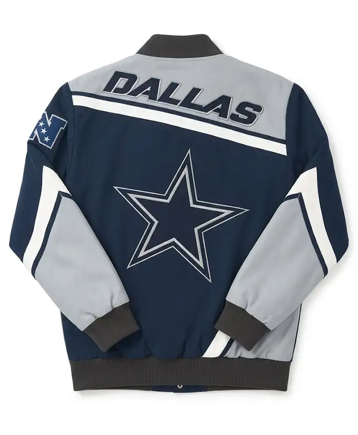 Dallas Cowboys G-III Navy Racing Full-Snap Jacket Back