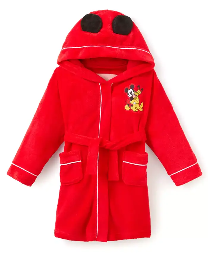 Disney x Mickey Mouse and Pluto Red Hooded Robe