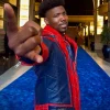Dominique Barrett Movie Spider-Man Brand New Day 2026 Premiere Red Leather Jacket