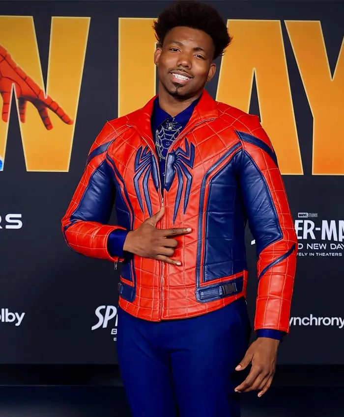 Dominique Barrett Movie Spider-Man Brand New Day 2026 Premiere Red Leather Jacket Shop now