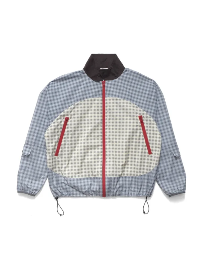 Double Plaid Windbreaker Jacket