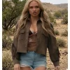 Dutton Ranch S01 Natalie Alyn Lind Suede Fringe Jacket For Sale