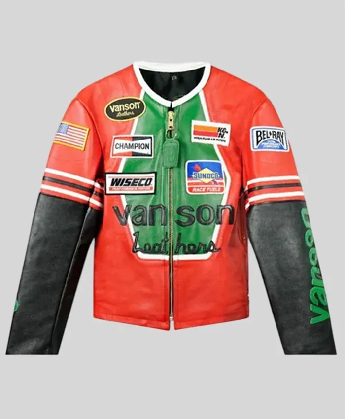 Eladio Carrion JDM Vanson Leather Racing Jacket Front