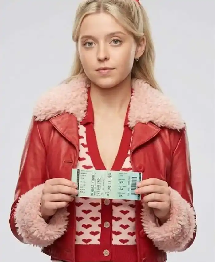 Elle 2026 Elle Woods Shearling Leather Jacket Front