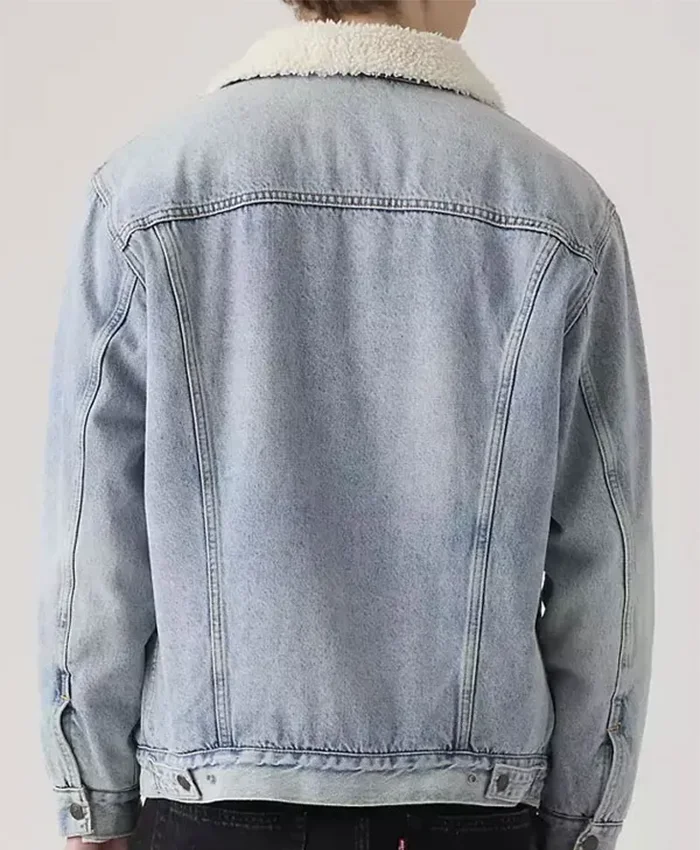 Elle 2026 Jacob Moskovitz Denim Shearling Jacket Back