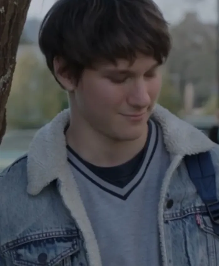 Elle 2026 Jacob Moskovitz Denim Shearling Jacket For Sale