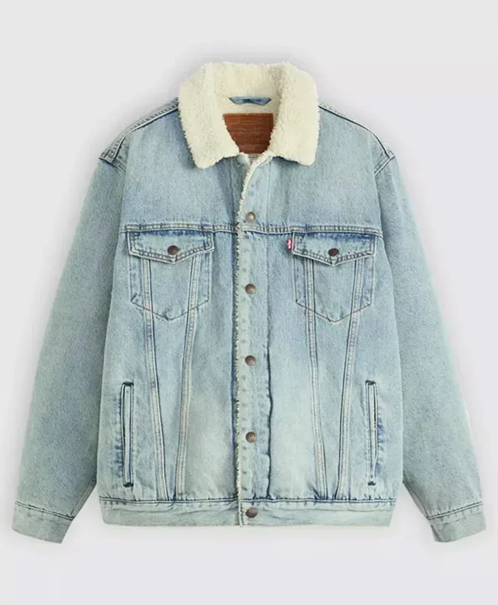 Elle 2026 Jacob Moskovitz Denim Shearling Jacket Front