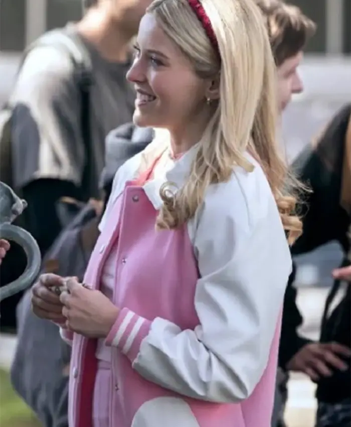 Elle 2026 Lexi Minetree Hearts Pocket Varsity Jacket Side