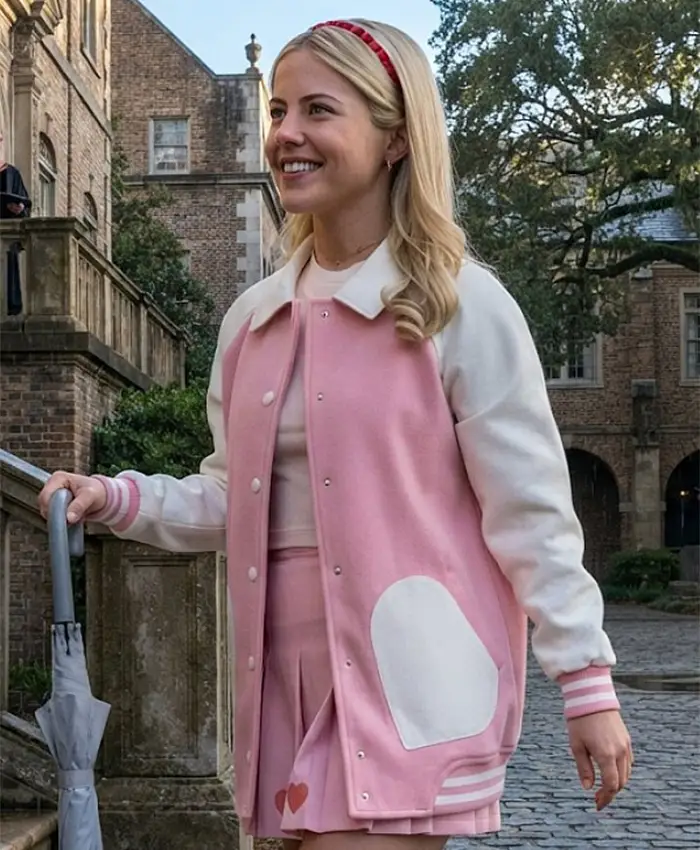 Elle 2026 Lexi Minetree Hearts Pocket Varsity Jacket