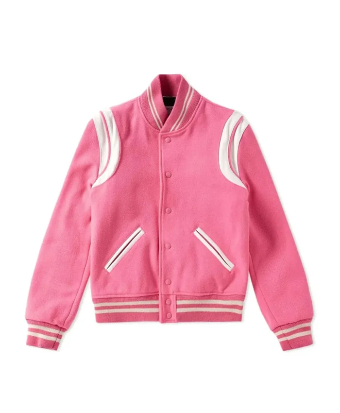Elle 2026 Lexi Minetree Pink Bomber Jacket Front