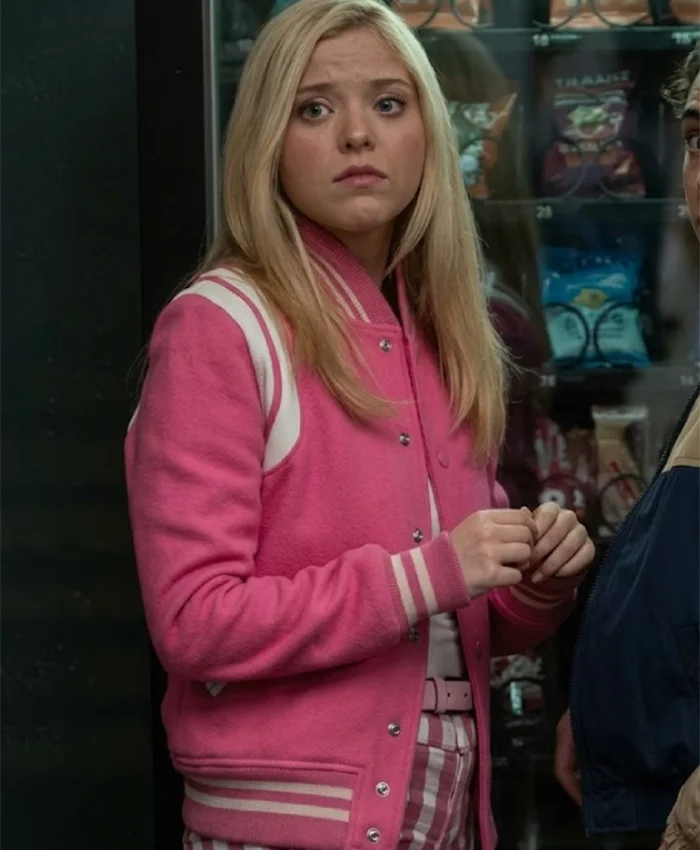 Elle 2026 Lexi Minetree Pink Bomber Jacket