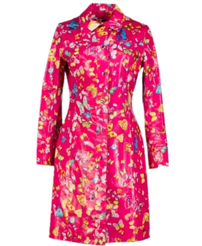 Elle 2026 Lexi Minetree Pink Butterfly Print Coat Front