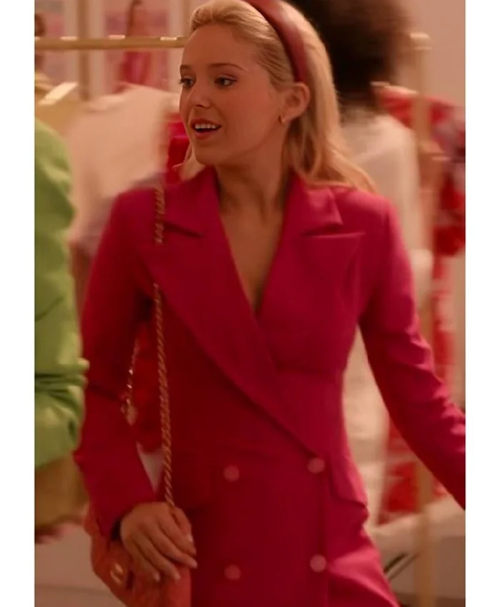 Elle 2026 Lexi Minetree Pink Double-Breasted Blazer For Sale