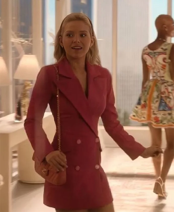 Elle 2026 Lexi Minetree Pink Double-Breasted Blazer Front