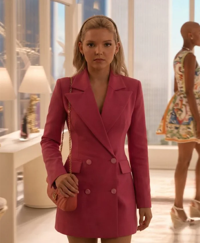 Elle 2026 Lexi Minetree Pink Double-Breasted Blazer
