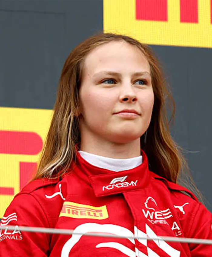 F1 Academy 2026 Chiara Battig Red Racing Jacket Front